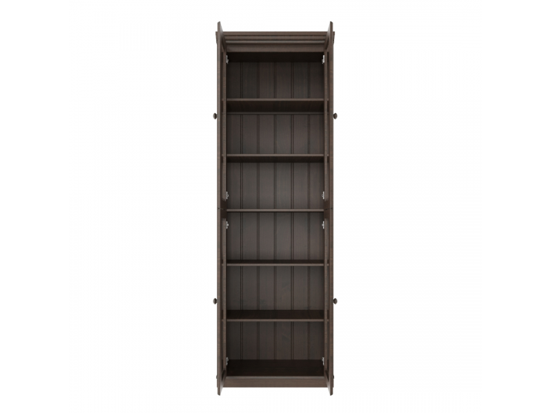 Estante Biblioteca 220 cm em Madeira Maciça com 4 Portas de Vidro com acabamento na cor nibs | Coleção Biblioteca